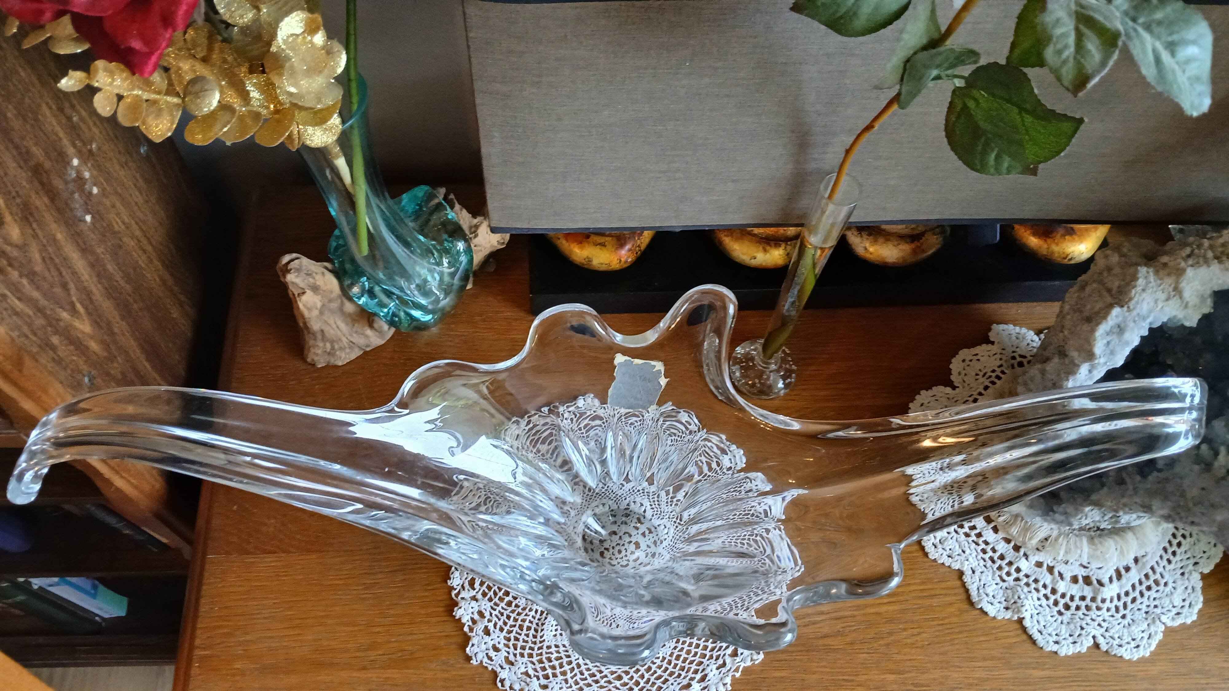 Large crystal bowl — entirely handmade by a master glassmaker.