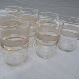 9 wine glasses, gold edging and granite – 1960s-1970s