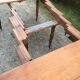 Old oval table Louis Philippe with 6 feet