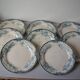 Lot of 8 old large Dépôt E. Bourgeois Paris earthenware plates 23 cm
