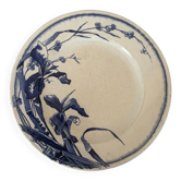 Antique blue night ironstone plate with floral pattern | Earthenware