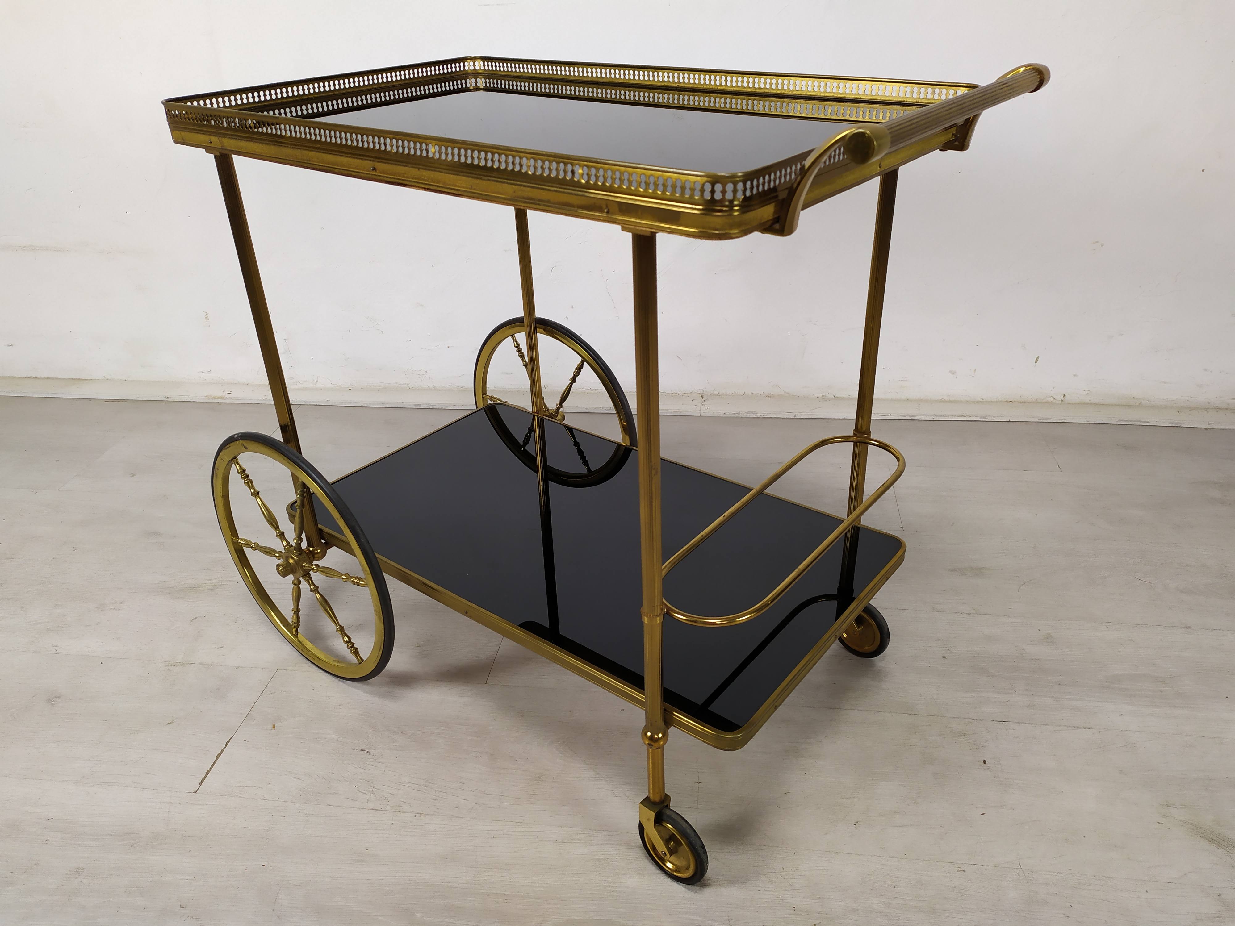 Vintage golden brass rolling service