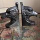 Pair of eagle bookends in patinated bronze – Art Deco style