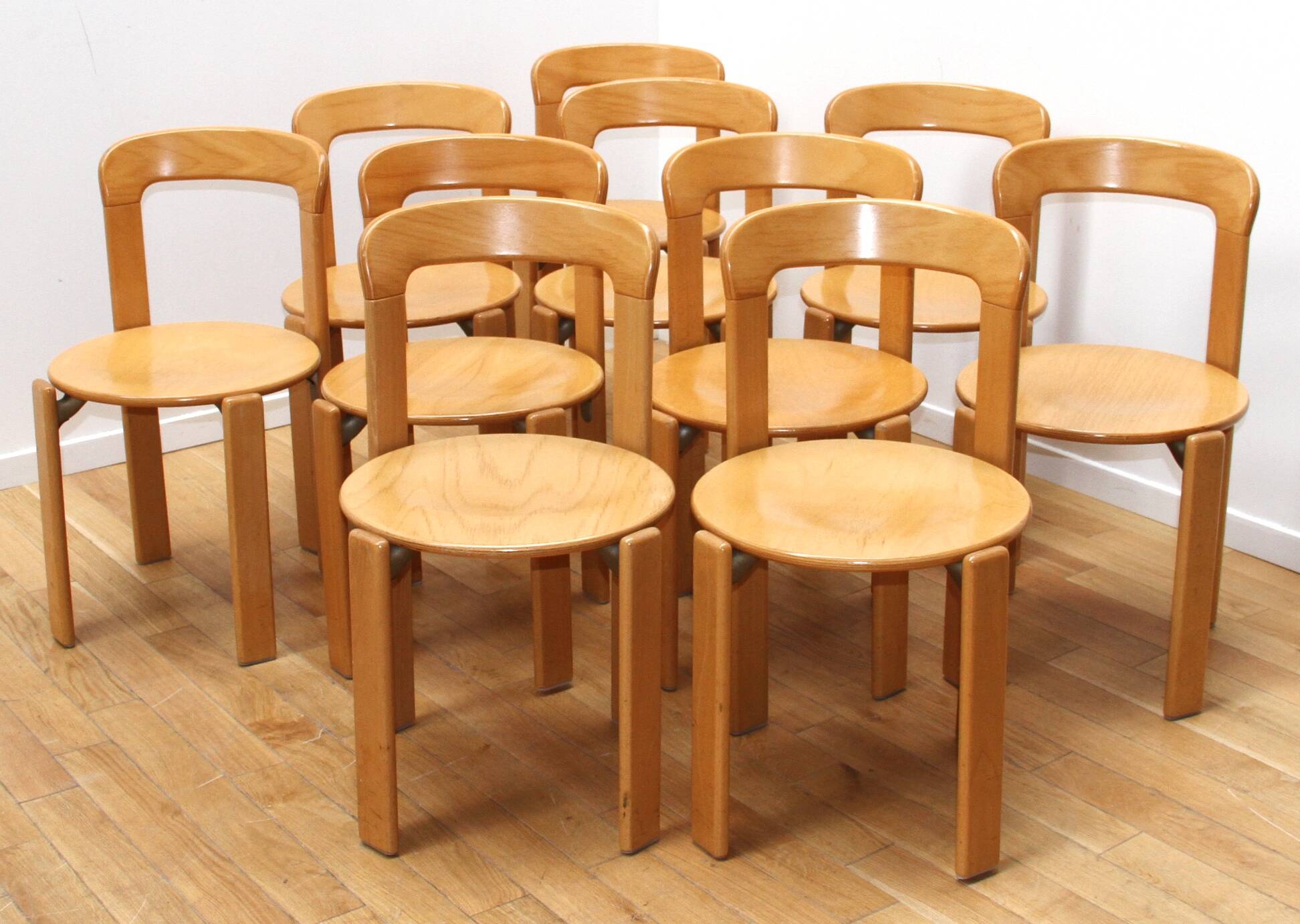 Suite of 10 Bruno Rey chairs, Kusch CO