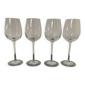 Lot de 4 verres à vin blanc en cristallin, « Vinoble »