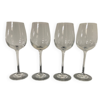 Set of 4 crystalline white wine glasses, "Vinoble"