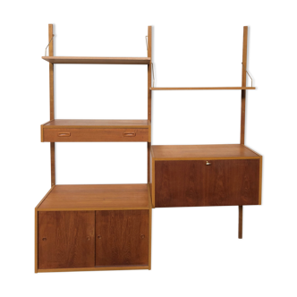 Vintage teak veneer PS cabinet wall system of danish design