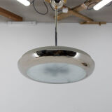 Bauhaus functionalist nickel chandelier UFO, 1930s, restored