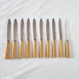 10 table or lunch knives in stainless steel and Messina from the 70s New