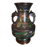 Vase japonais en bronze cloisonné à émaux champlevés