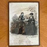 Old engraving titled Fashions of Paris framed