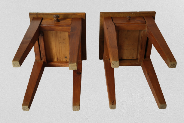 Paire de chevets campagnard  vintage chêne et sapin