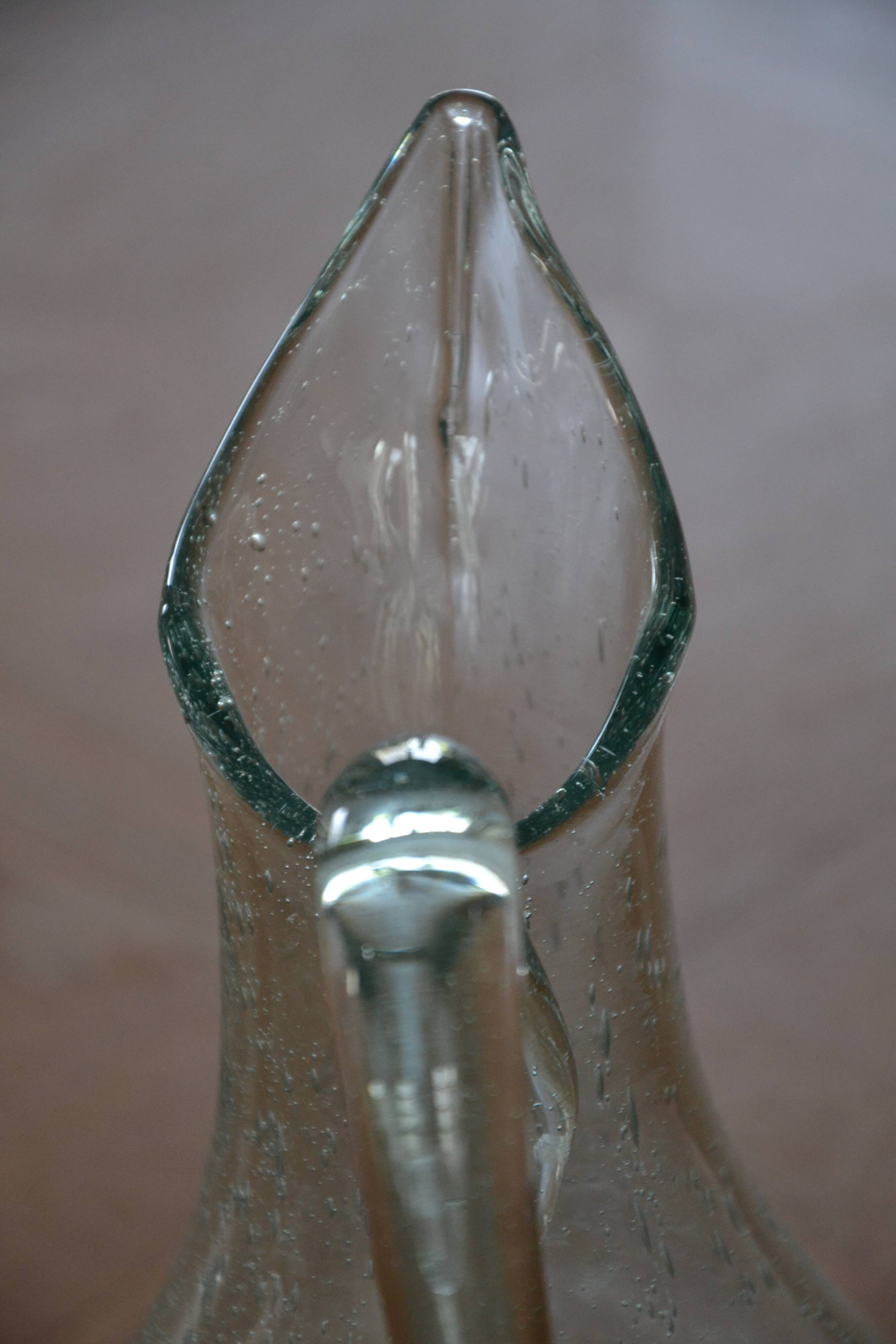 Carafe/pitcher signed Biot blown glass