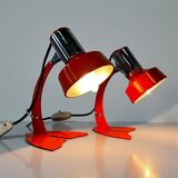 Set of 2 vintage orange table lamps / bedside lamps 'Maxam'