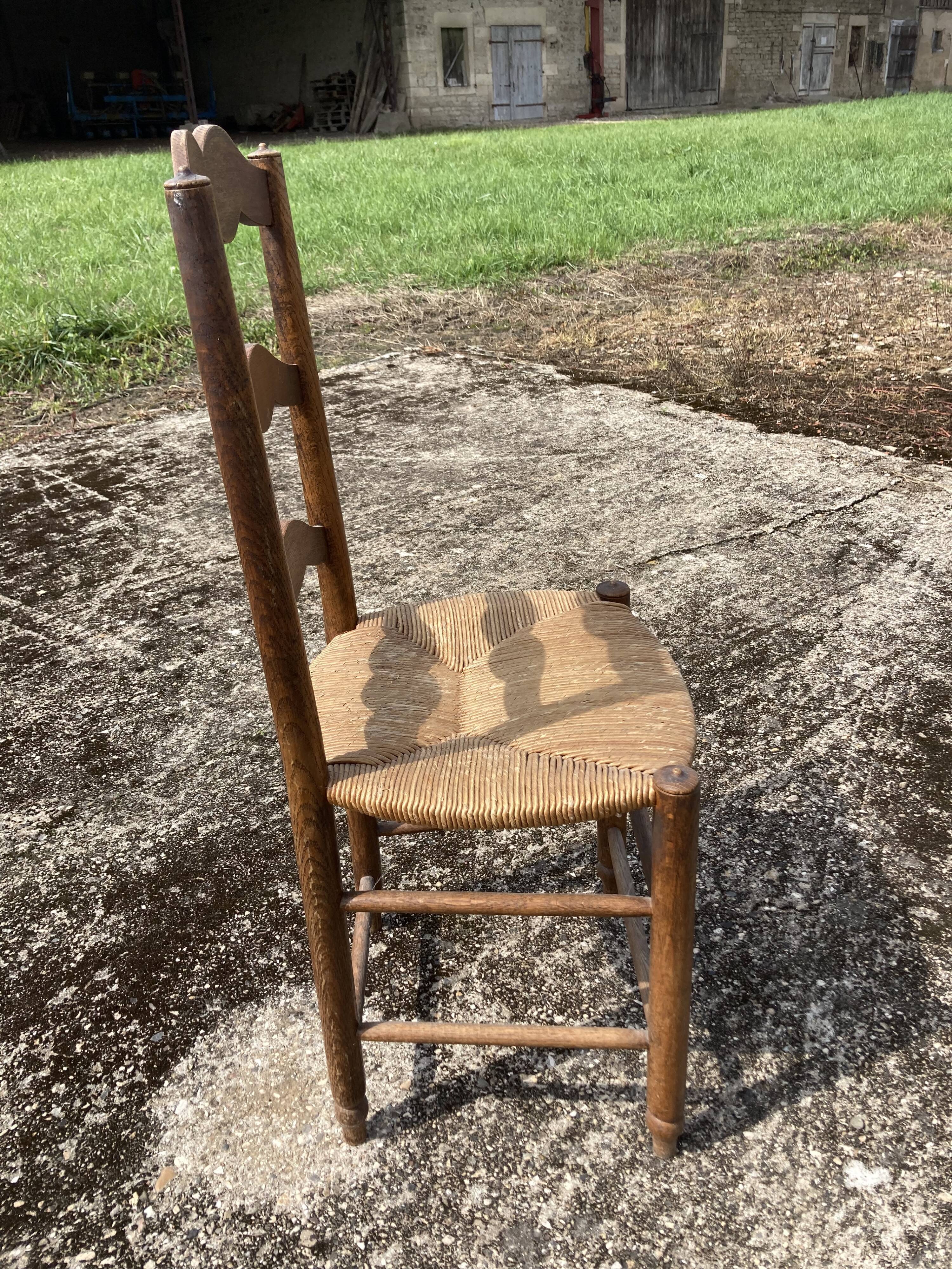 Set of 4 straw chairs