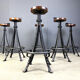 Vintage brutalist wrought iron bar stools, 1960s - set of 6