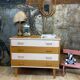 Commode en chêne & rose poudré