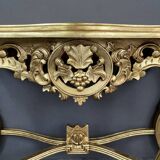 Elegant Golden Console With Carved Details 20th Century
