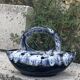 Midnight blue and white glazed ceramic flower pick, 1960/1970, vintage