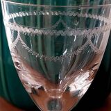 Set of 8 engraved crystal glasses – Louis XVI style