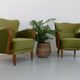 Danish art deco green velvet lounge chairs, 1940s. set of 2