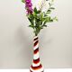 Large Red, Black and White Glass Vase attr. to Carlo Moretti