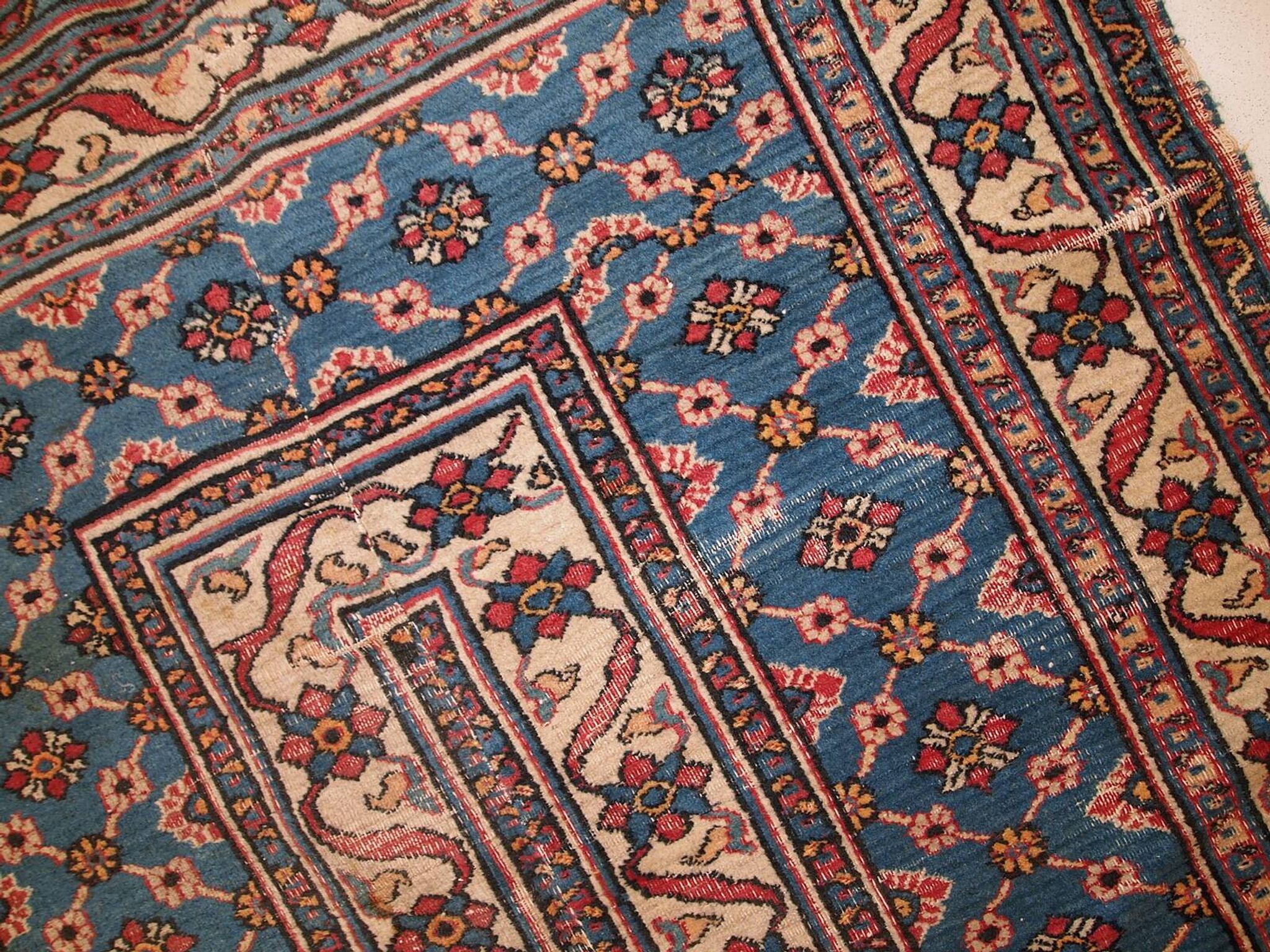Tapis antique fait main Mashad du Moyen-Orient 132cm x 427cm (1900s)