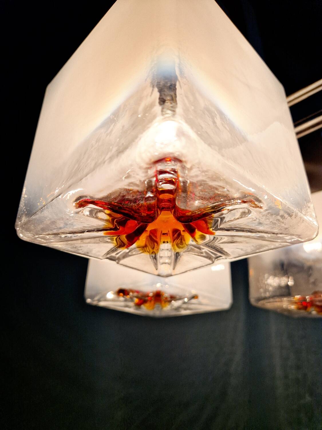 Mazzega cubic chandelier, Space Age style, 70s