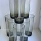 Set of 9 very large glasses in smoked glass 70s