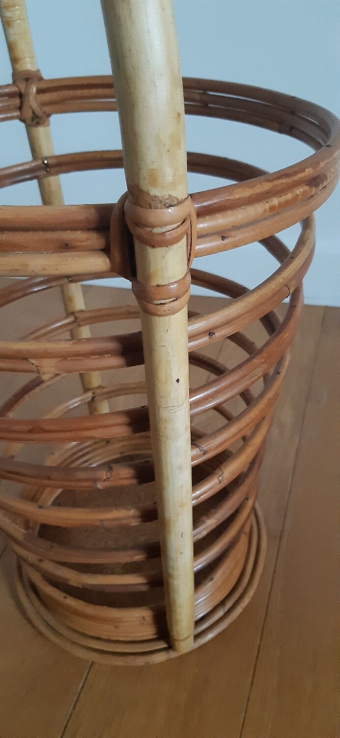 Vintage rattan umbrella stand