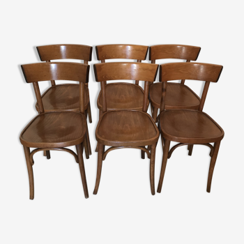 Série de six chaises bistrot vintage  1950’s-60’s