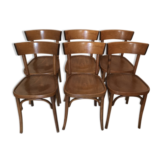 Nice set of six chairs Bistro vintage 1950's - 60's