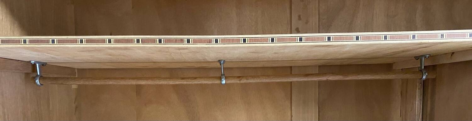 Vintage wardrobe with compass feet, sliding doors