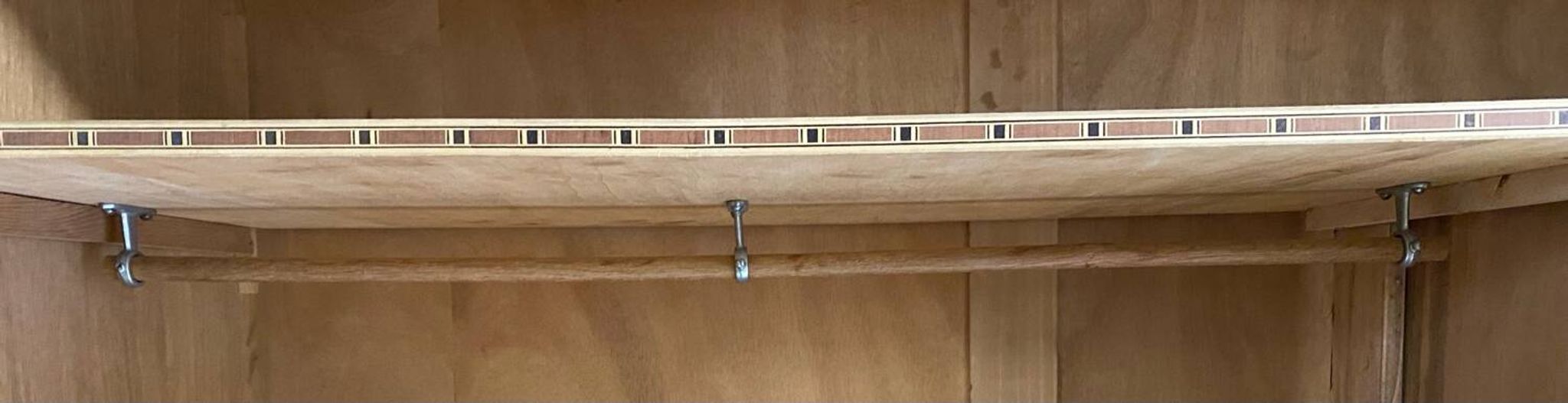 Vintage wardrobe with compass feet, sliding doors