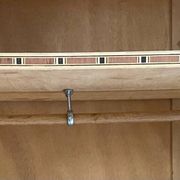 Vintage wardrobe with compass feet, sliding doors