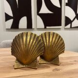 Pair of golden shell bookends