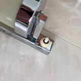 Big chrome milk glass Bauhaus / functionalist wall lamp - 1930s