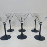 6 vintage cocktail glasses, 1980