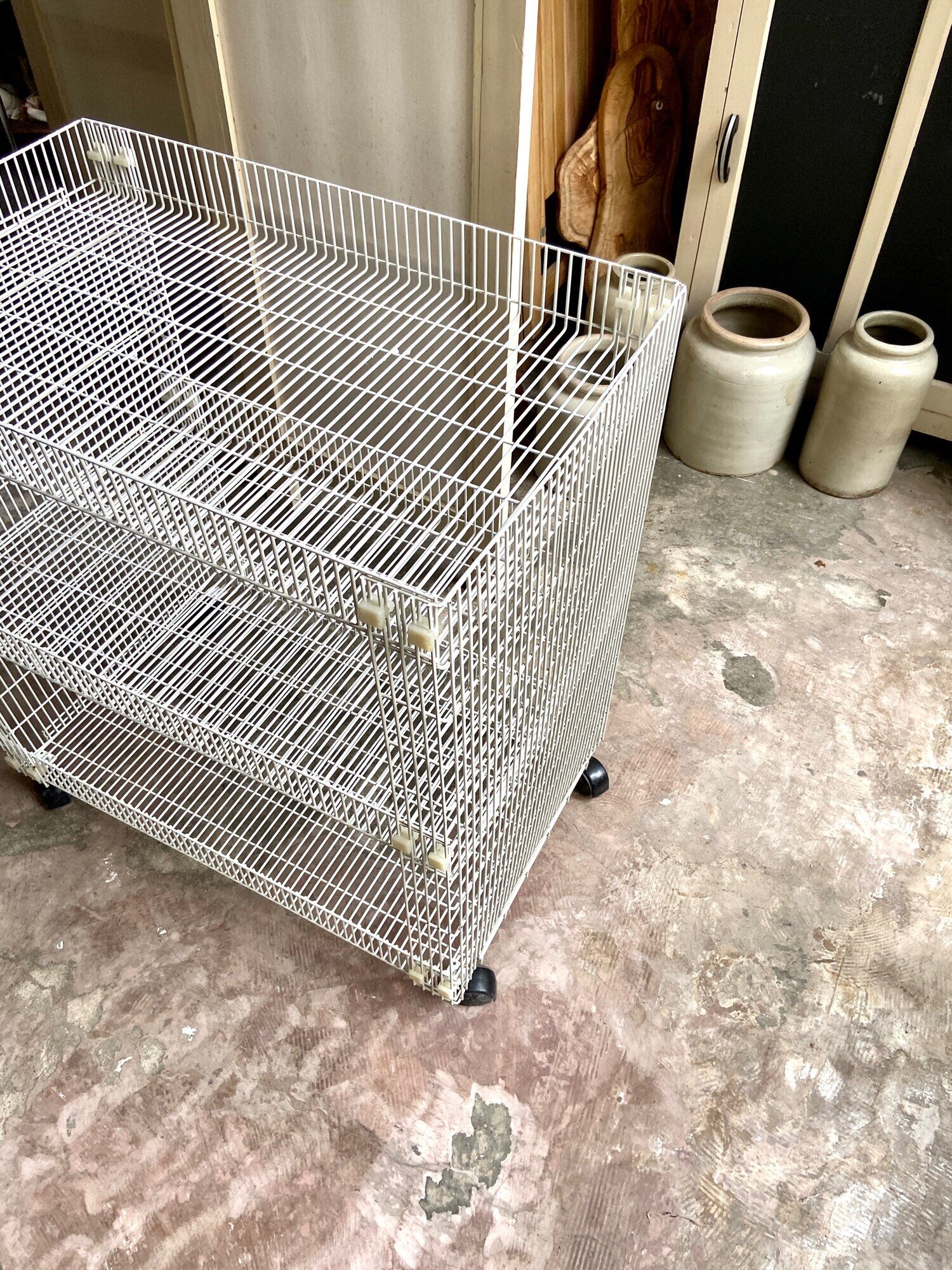 White metal service on wheels trolley