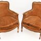 Paire de fauteuils bergère de style Louis XV