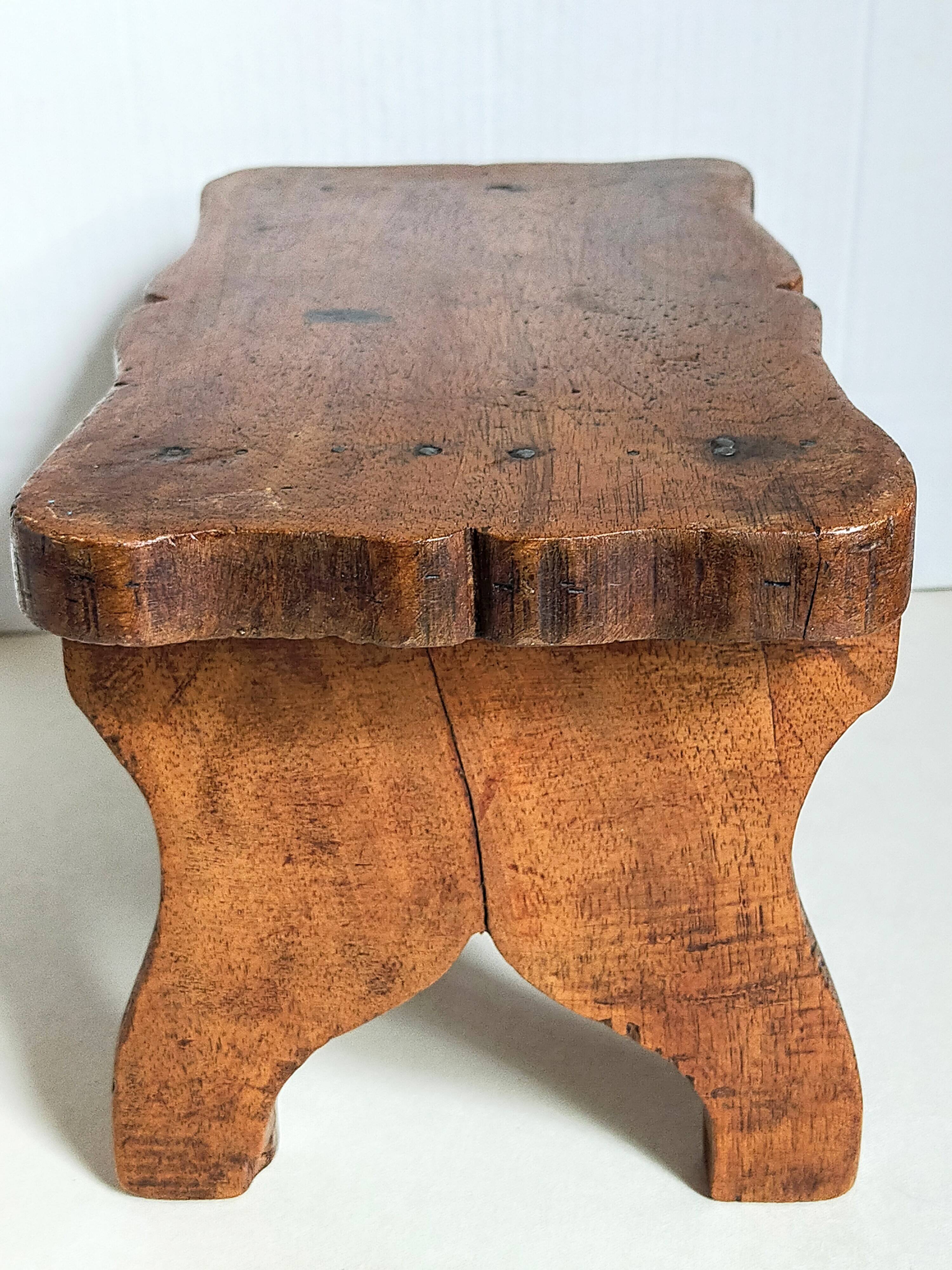 Old solid wood footrest stool