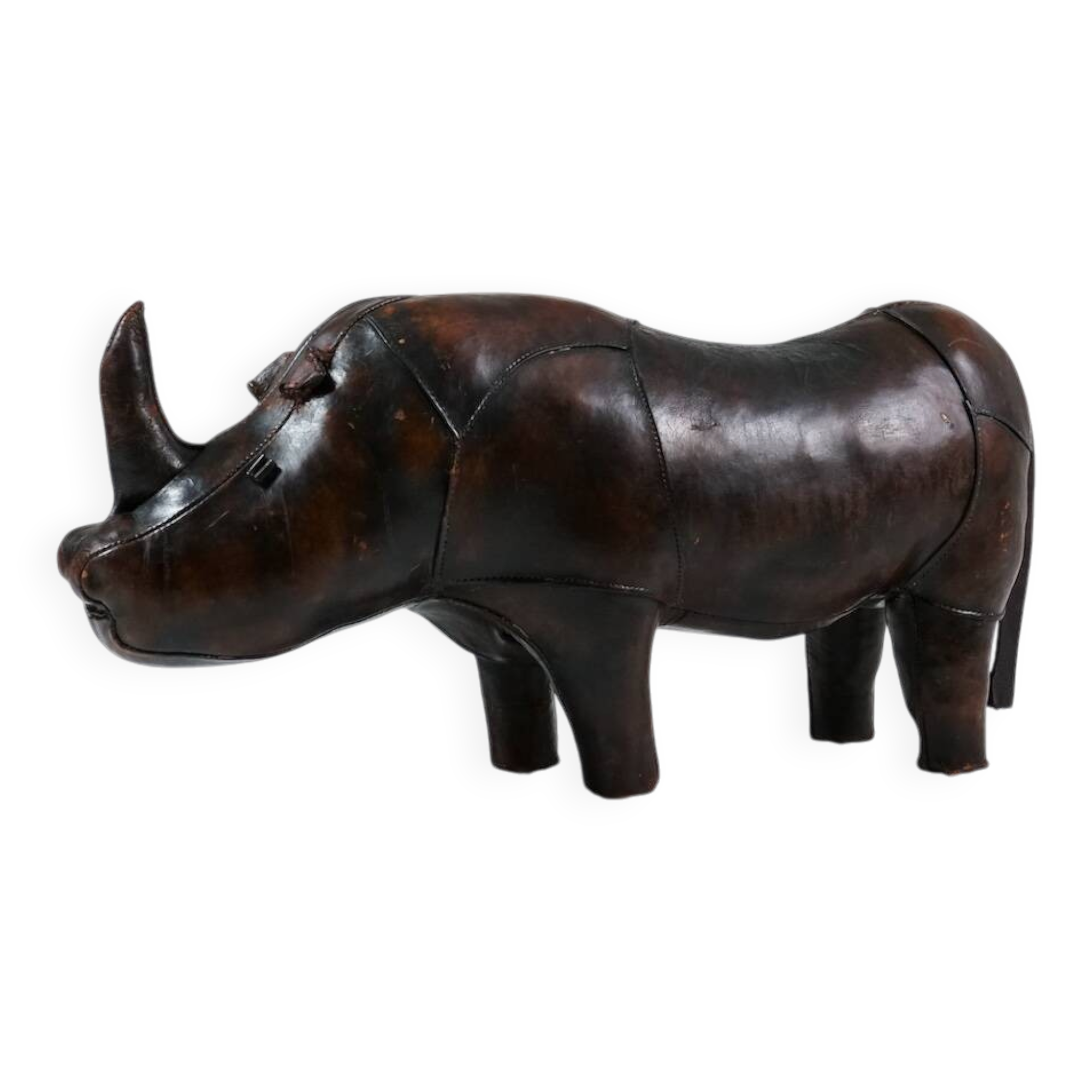 Rhinoceros Leather Footstool by Dimitri Omersa