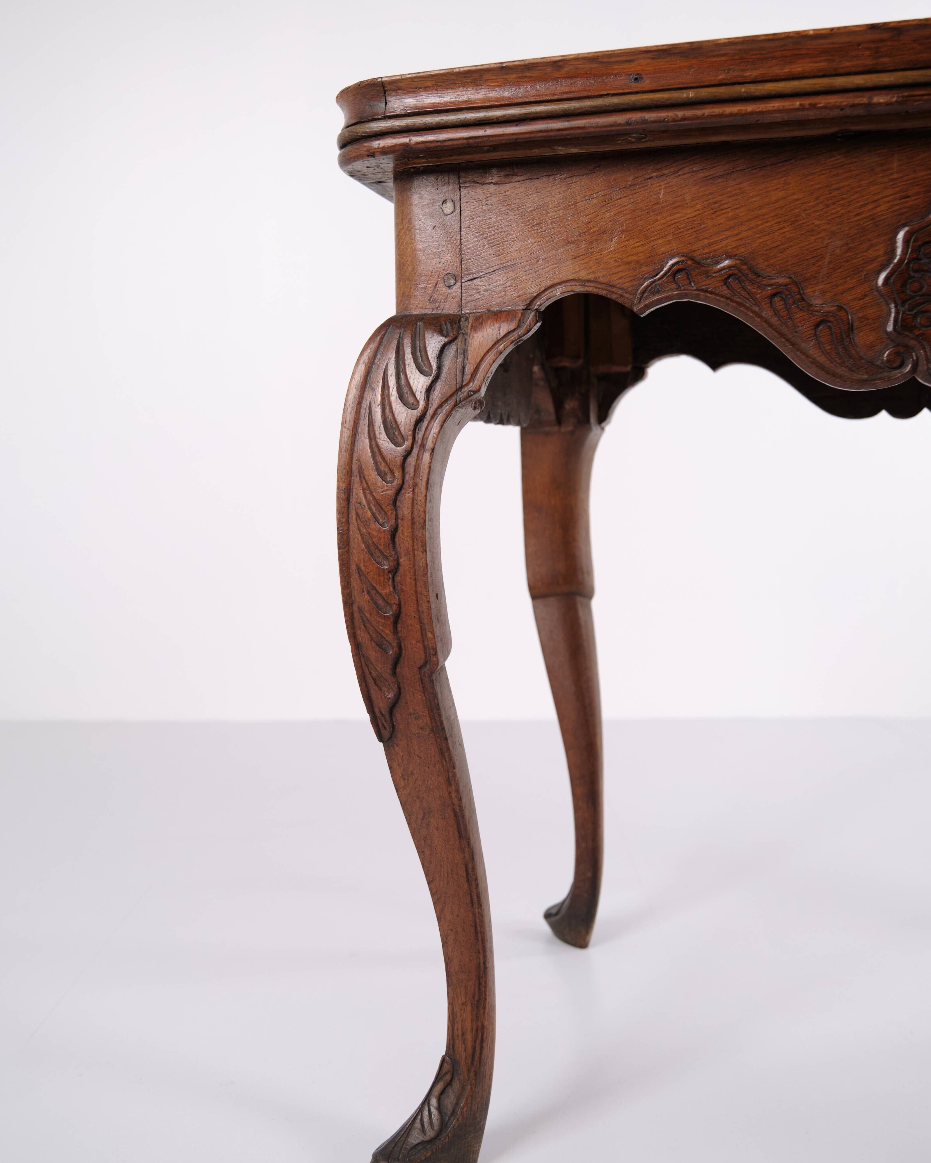 Antique tile table - Patinated oak - Rococo style - Dutch tiles - 1780