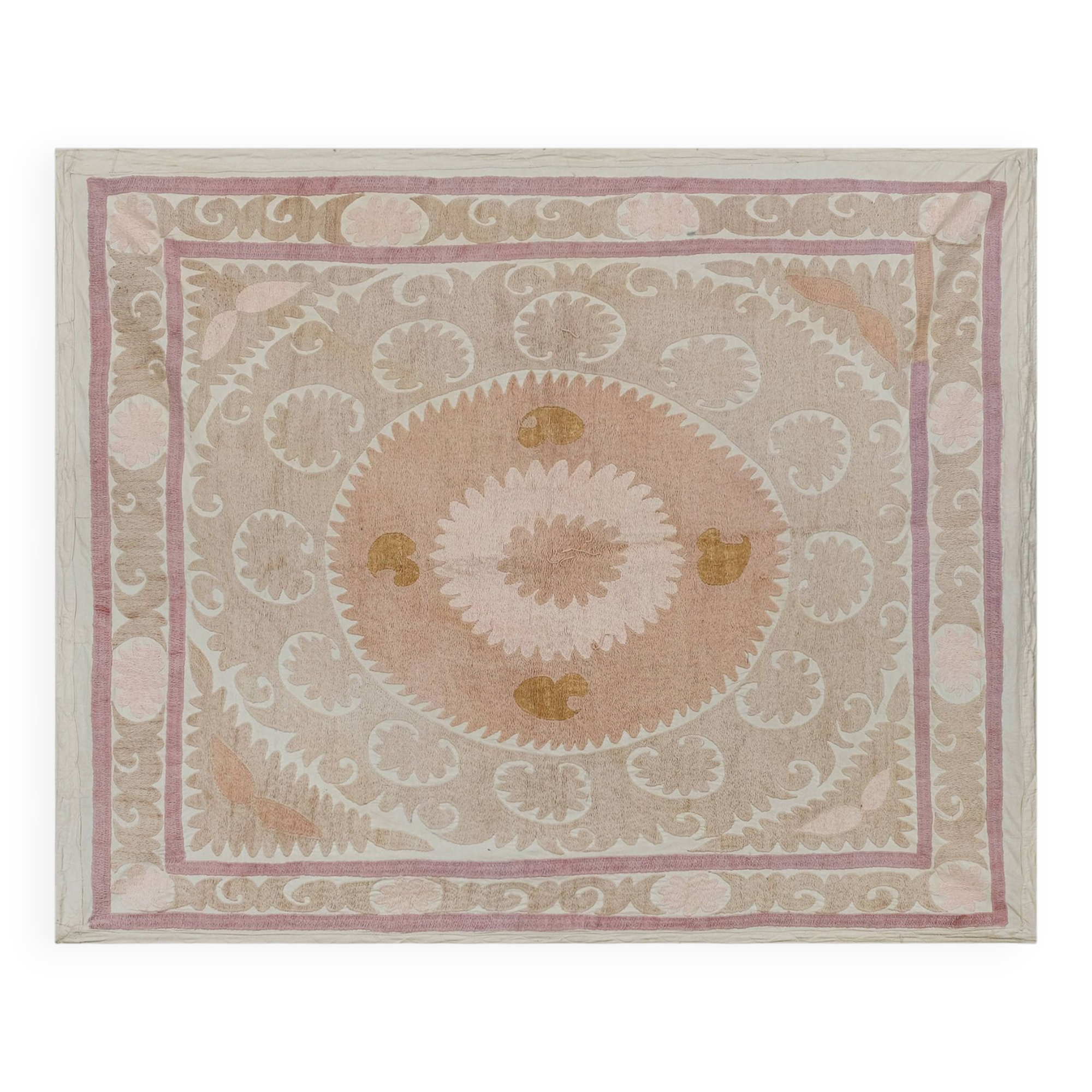 Hand knotted rug, vintage Turkish rug 119x139 cm