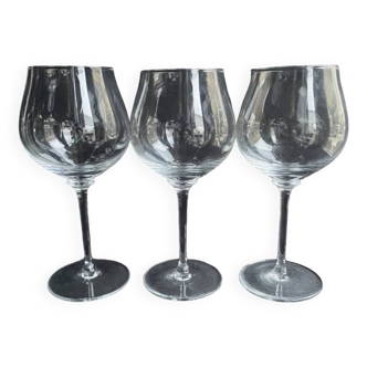 3 Large wine glasses – Cristalleries Royales de Champagne (Bayel)