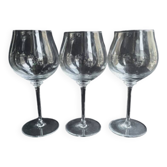 3 Grands verres à vin – Cristalleries Royales de Champagne (Bayel)