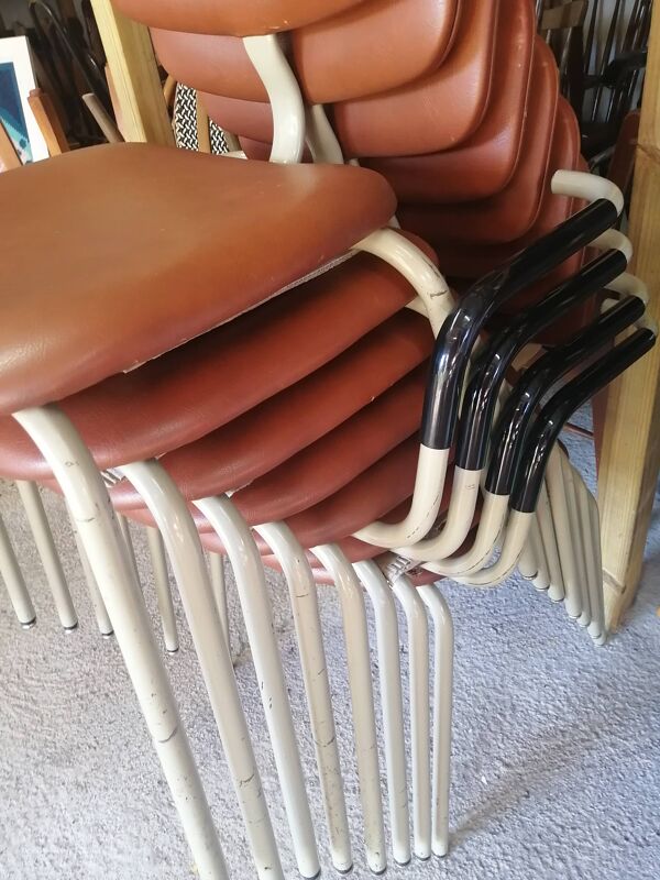 Lot de 8 fauteuils et chaises 420-44 Strafor-Steelcase