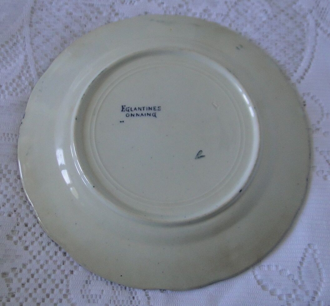 Plate old faience onnaing model eglantine blue decoration
