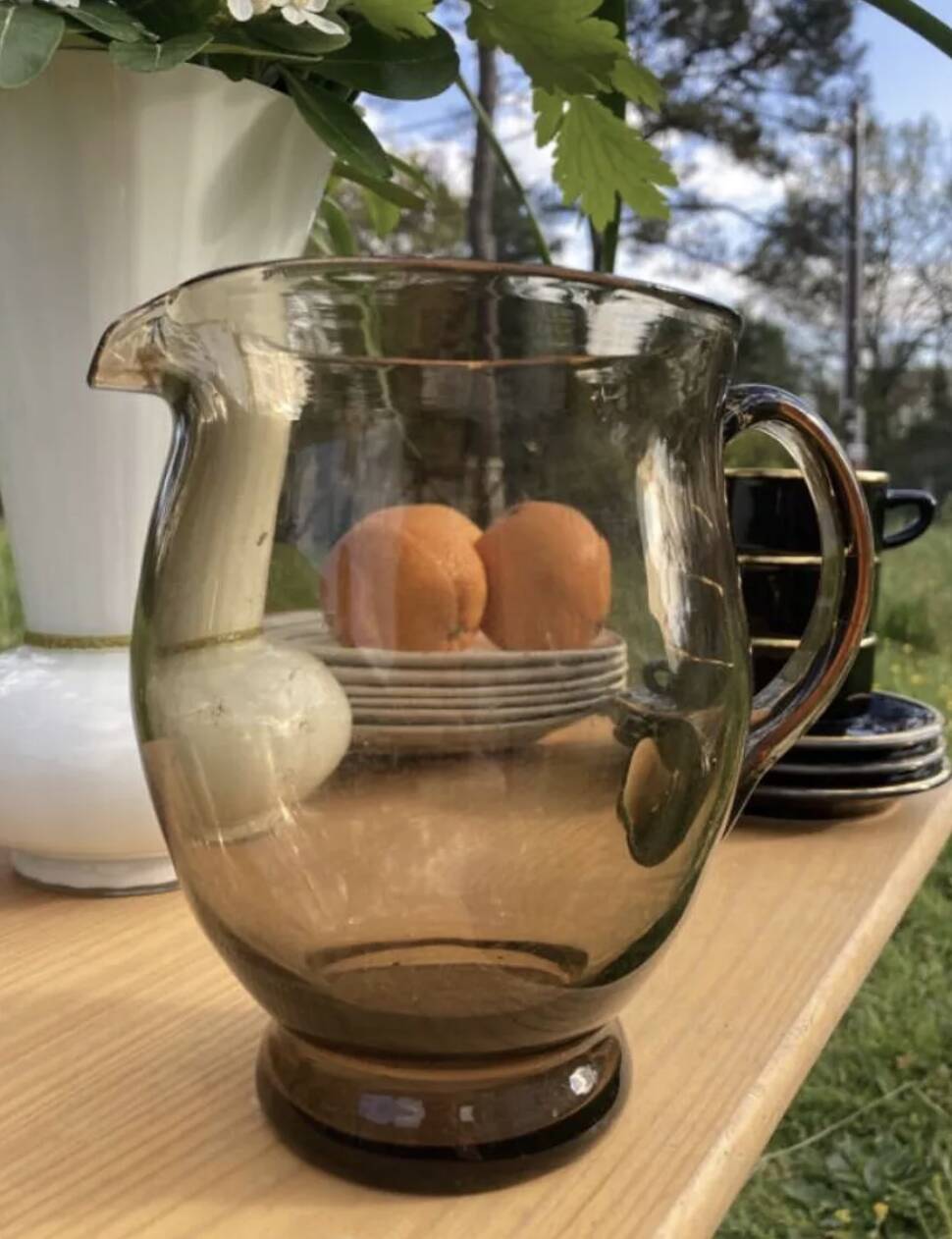 1970s blown glass pitcher