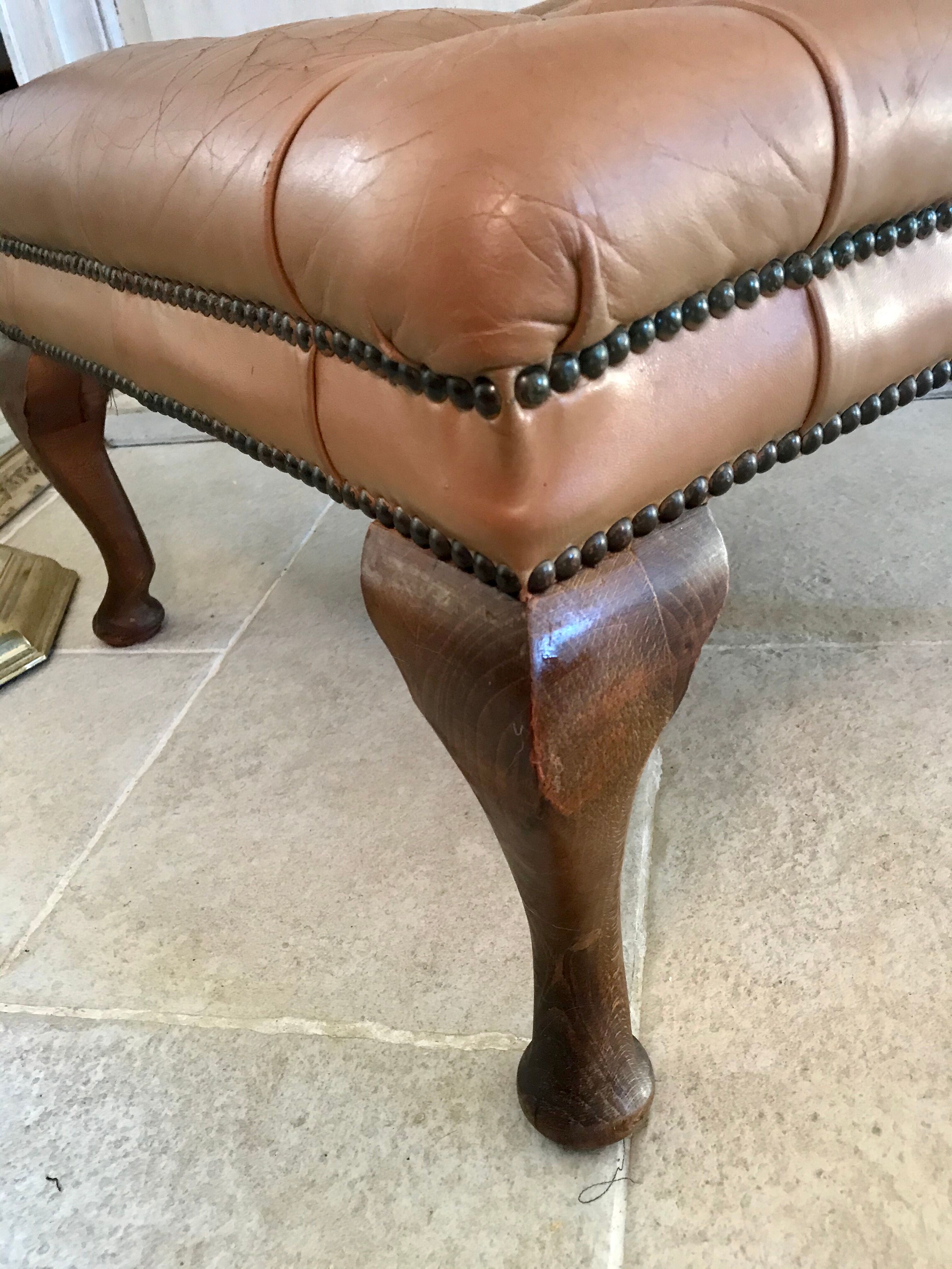 Leather footrest
